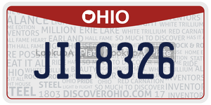 JIL8326 license plate in Ohio