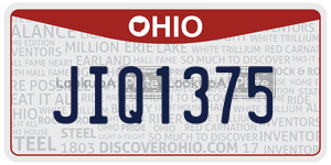 JIQ1375  license plate in OH