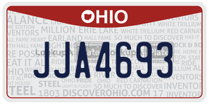 JJA4693 license plate in Ohio