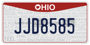 JJD8585  license plate in OH