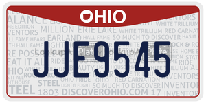 JJE9545  license plate in OH