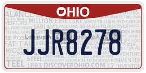 JJR8278  license plate in OH
