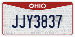 JJY3837  license plate in OH