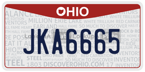 JKA6665 license plate in Ohio