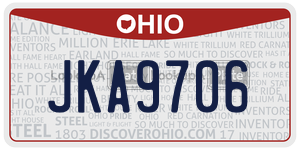 JKA9706 license plate in Ohio