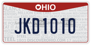 JKD1010 license plate in Ohio