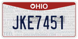 JKE7451  license plate in OH