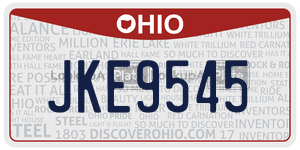 JKE9545  license plate in OH