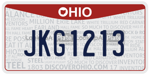JKG1213 license plate in Ohio