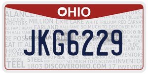 JKG6229 license plate in Ohio