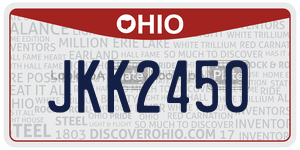 JKK2450 license plate in Ohio