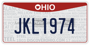 JKL1974  license plate in OH