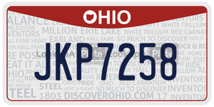 JKP7258  license plate in OH