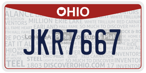 JKR7667 license plate in Ohio