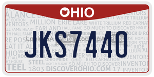 JKS7440 license plate in Ohio