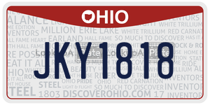 JKY1818 license plate in Ohio