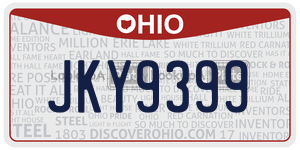 JKY9399  license plate in OH