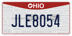 JLE8054 license plate in Ohio