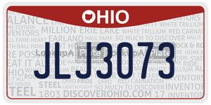 JLJ3073  license plate in OH