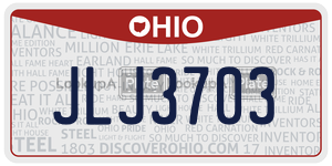 JLJ3703  license plate in OH