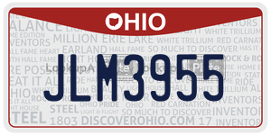 JLM3955  license plate in OH