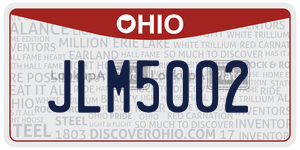 JLM5002 license plate in Ohio