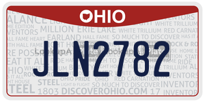 JLN2782 license plate in Ohio