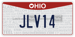 JLV14  license plate in OH