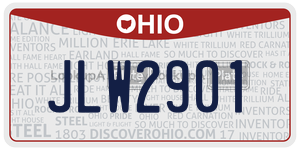 JLW2901 license plate in Ohio