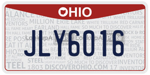JLY6016 license plate in Ohio