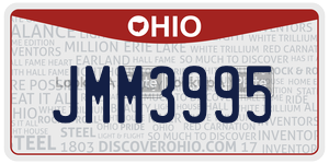 JMM3995 license plate in Ohio