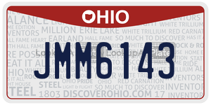 JMM6143 license plate in Ohio