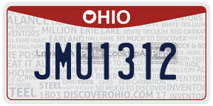 JMU1312 license plate in Ohio