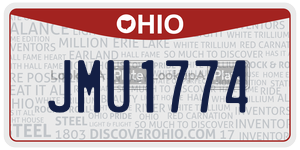 JMU1774 license plate in Ohio