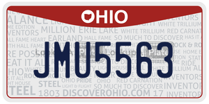JMU5563 license plate in Ohio
