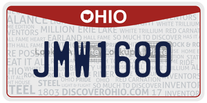 JMW1680  license plate in OH