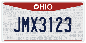 JMX3123  license plate in OH