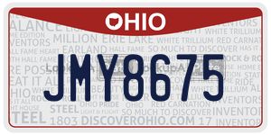 JMY8675 license plate in Ohio