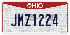 JMZ1224 license plate in Ohio