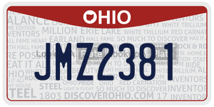 JMZ2381 license plate in Ohio