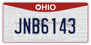 JNB6143 license plate in Ohio