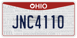 JNC4110  license plate in OH