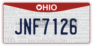 JNF7126  license plate in OH