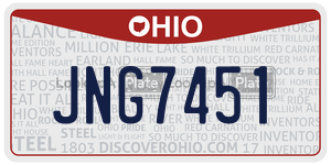 JNG7451  license plate in OH