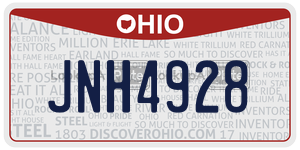 JNH4928  license plate in OH