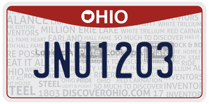 JNU1203  license plate in OH