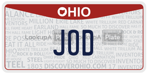 JOD  license plate in OH