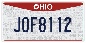 JOF8112 license plate in Ohio