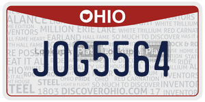 JOG5564 license plate in Ohio