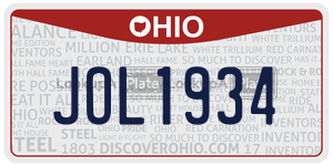 JOL1934 license plate in Ohio